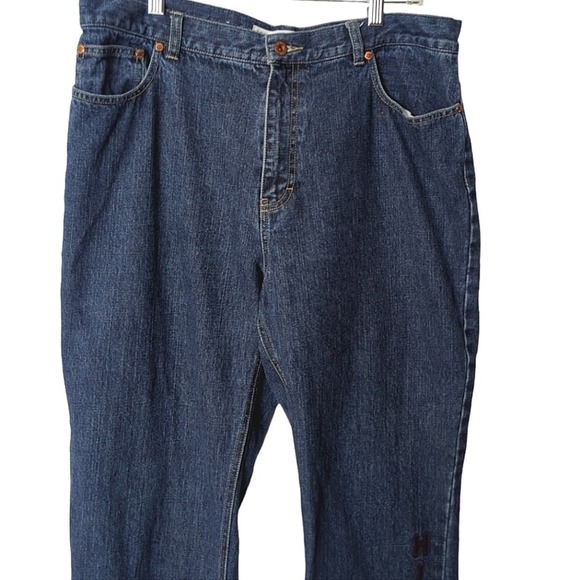 Vintage Tommy Hilfiger Embroidered Logo Wide Straight Leg Rigid Jeans Size 14 - Picture 4 of 6